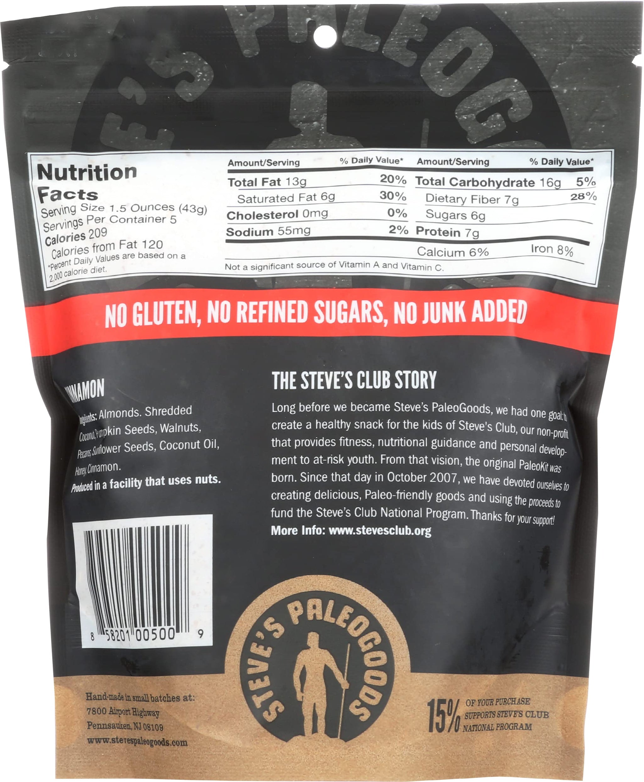 Steves Paleogoods, Cereal Cinnamon, 7.5 Ounce
