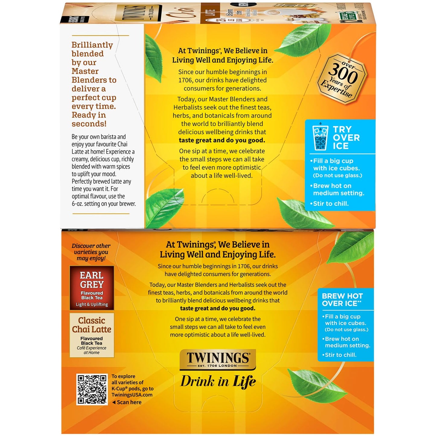 Twinings Chai Latte Variety K-Cup Pods for Keurig, 12 Traditional + 10 Chocolate, Made with Real Black Tea & Spices, Creamy, Slightly Sweet