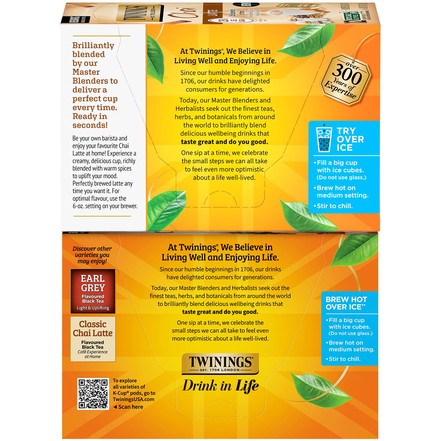 Twinings Chai Latte Variety K-Cup Pods for Keurig, 12 Traditional + 10 Chocolate, Made with Real Black Tea & Spices, Creamy, Slightly Sweet