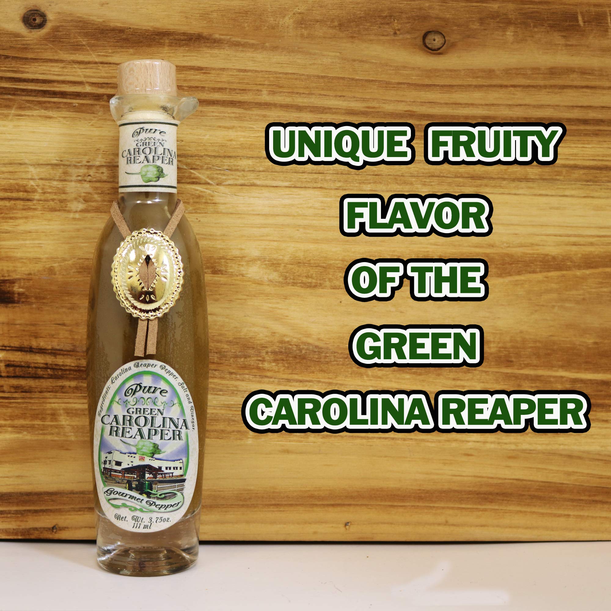 Carolina Reaper Sauce, Pure Hot Sauce, Green Carolina Reaper Hot Sauce, 3.75oz (Green Carolina Reaper Pepper)