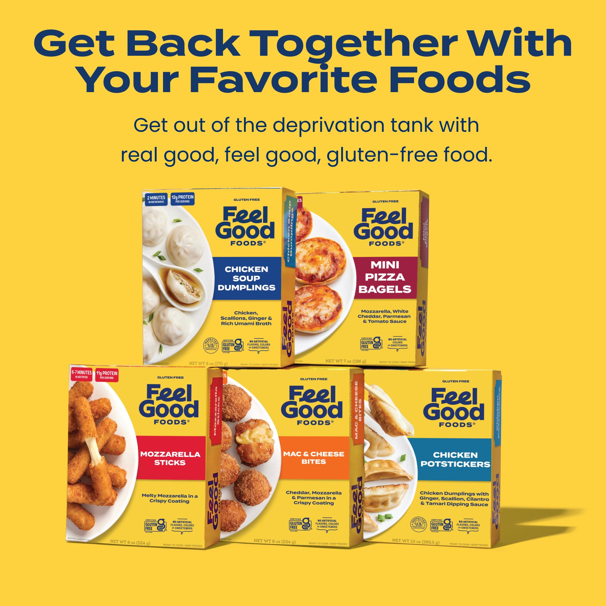 Feel Good Foods Potstickers Pork - Frozen Gluten Free Potstickers, Umami Tamari Dipping Sauce, Appetizers & Snacks, 10oz