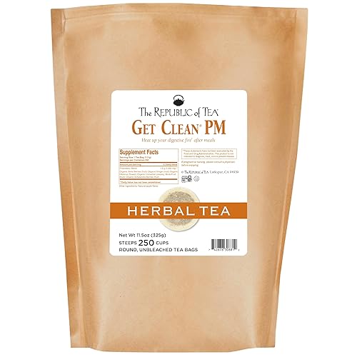 The Republic of Tea Be Well Teas, Get Clean PM Herbal Tea, Refill Pack of 250 Tea Bags