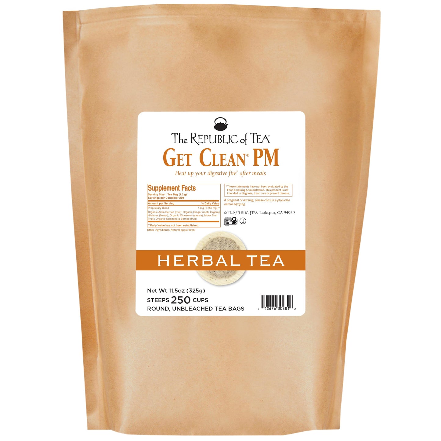 The Republic of Tea Be Well Teas, Get Clean PM Herbal Tea, Refill Pack of 250 Tea Bags
