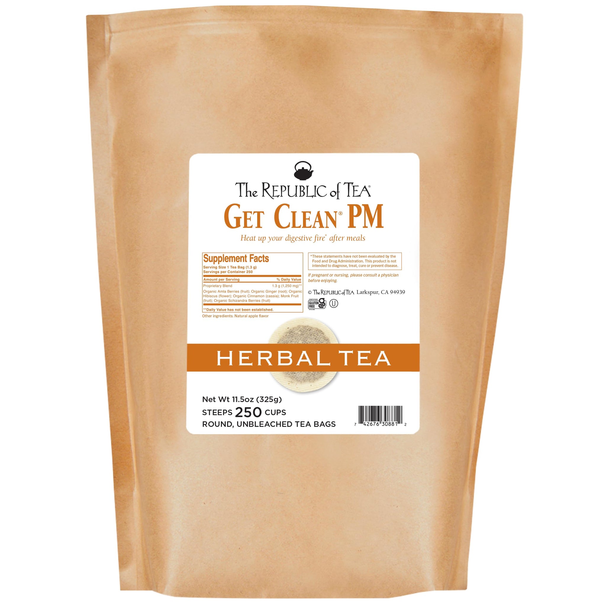 The Republic of Tea Be Well Teas, Get Clean PM Herbal Tea, Refill Pack of 250 Tea Bags