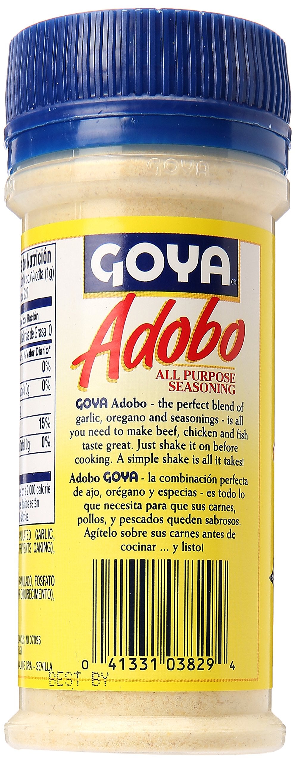 Adobo All Purpose Seasoning without Pepper by Goya, Poultry, Seafood, Meat, and Vegetable Seasoning, Fat Free and Calorie Free Latin Spice Blend