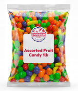 1 lb Bulk Mini Fruit Shaped Candy - Fruity Crunchy Candy in Banana, Strawberry, Orange, Grape & Apple Flavors | Classic Nostalgic Mix
