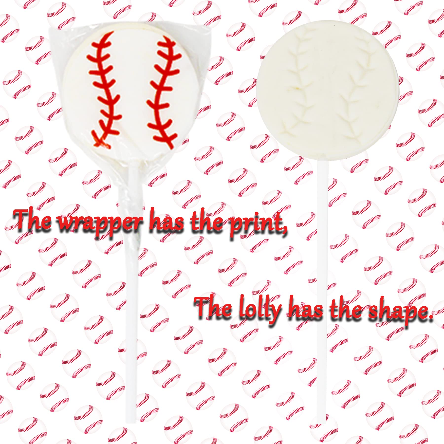Baseball Lollipops Suckers Sports Pops for Birthday, Sports Event or Baseball Party Favor, Individually Wrapped 12 Pack