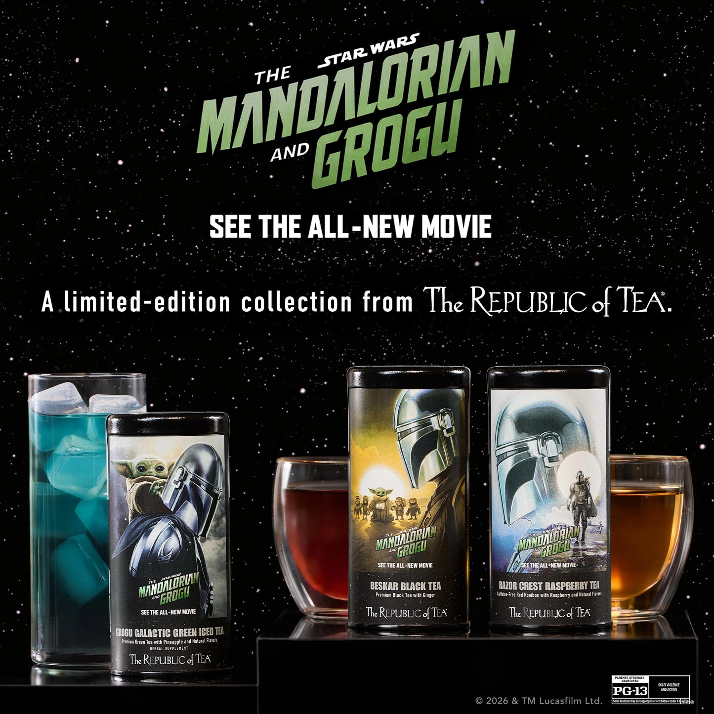 The Republic of Tea, Beskar Black Tea, Bold Organic Assam with Ginger, Star Wars The Mandalorian and Grogu, 36 Tea Bags