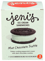 Jenis Splendid Ice Creams Mint Chocolate Truffle Frozen Dessert Sandwich 3 Count, 10.5 FZ