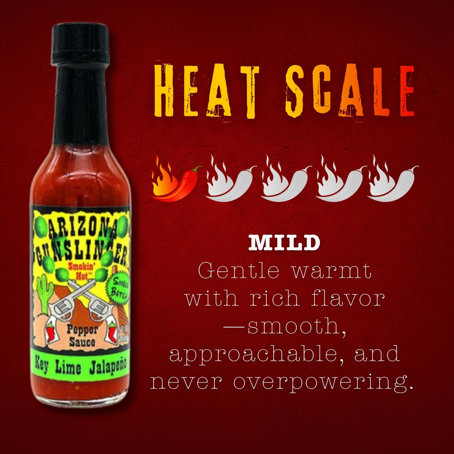 Arizona Gunslinger Key Lime Jalapeño Sauce - Bold and Zesty Key Lime Flavoring with Mild Jalapeño Heat, Perfect Chili Citrus Seasoning and Marinade