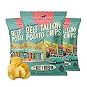 Beefy’s Own Beef Tallow Potato Chips - Kettle Chips Made Without Seed Oils, Gluten Free, Crispy, and Thick Cut - Old-Fashioned Small Batch Fried in