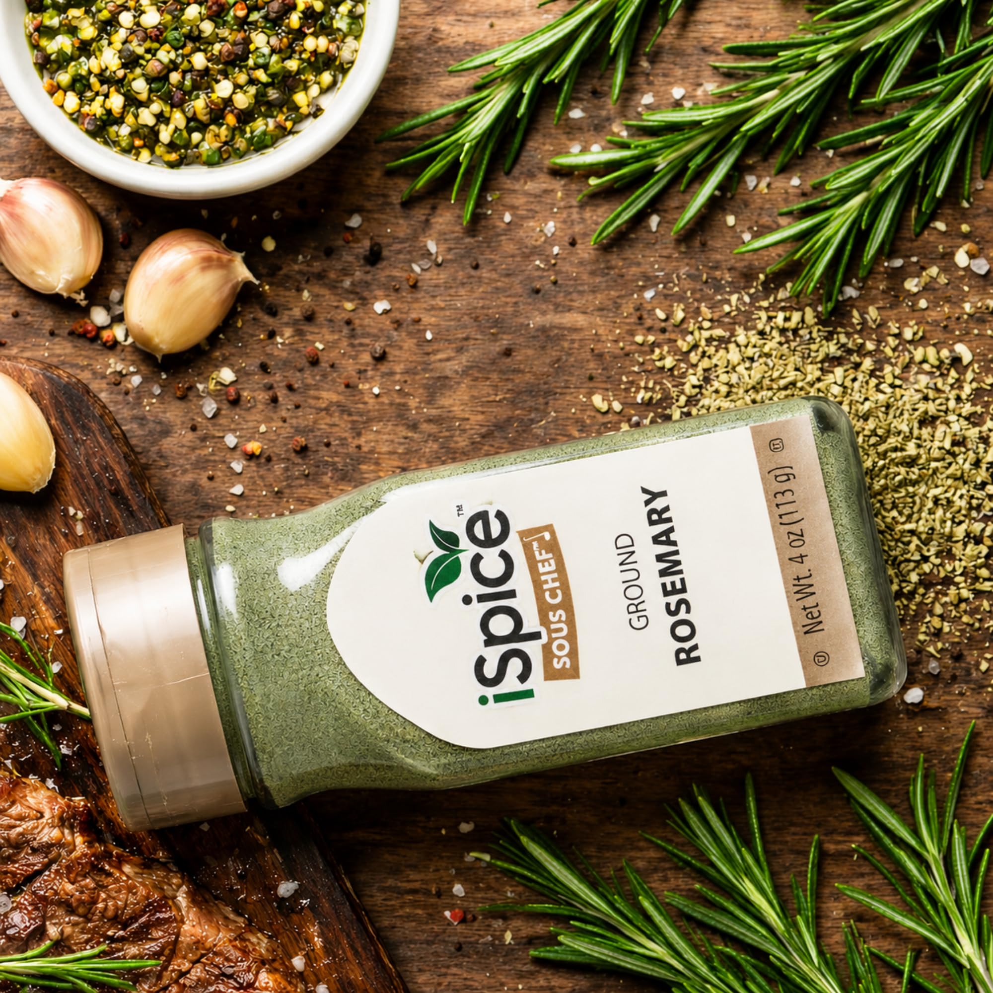 iSpice | Rosemary Ground | 4 OZ | Premium Herbs, Culinary boost | Kosher