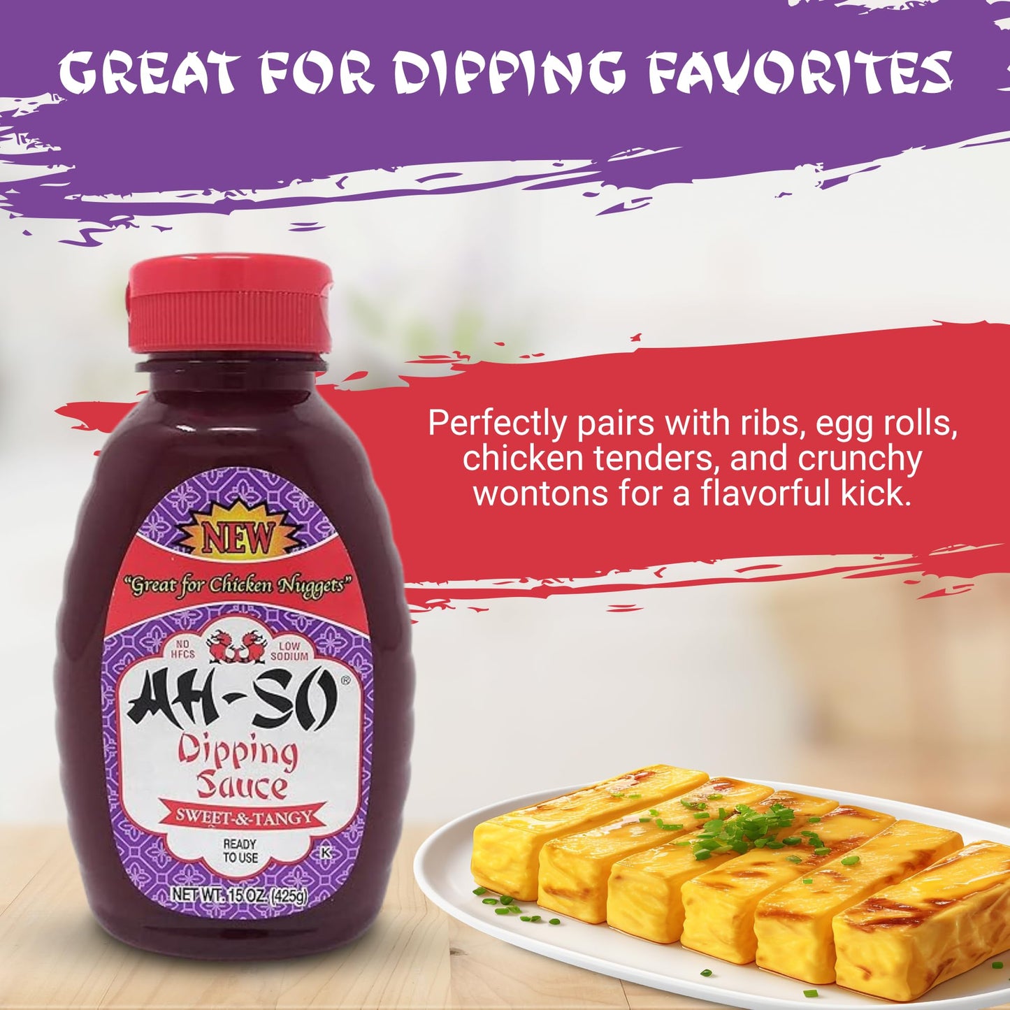 Ah-So Chinese-Style Dipping Sauce 11 oz Squeeze Bottle - Sweet & Tangy Sauce for Egg Rolls, Dumplings & Appetizers; Great as Marinade & Glaze for Pork