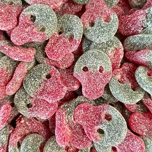 1 Pound Sour Swedish Skull Candy - Vegan Gummies - Imported From Sweden - Packaged by The Penny Candy Store (Sour Watermelon)