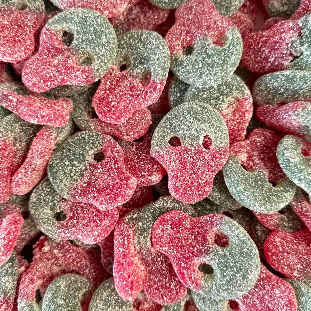 1 Pound Sour Swedish Skull Candy - Vegan Gummies - Imported From Sweden - Packaged by The Penny Candy Store (Sour Watermelon)