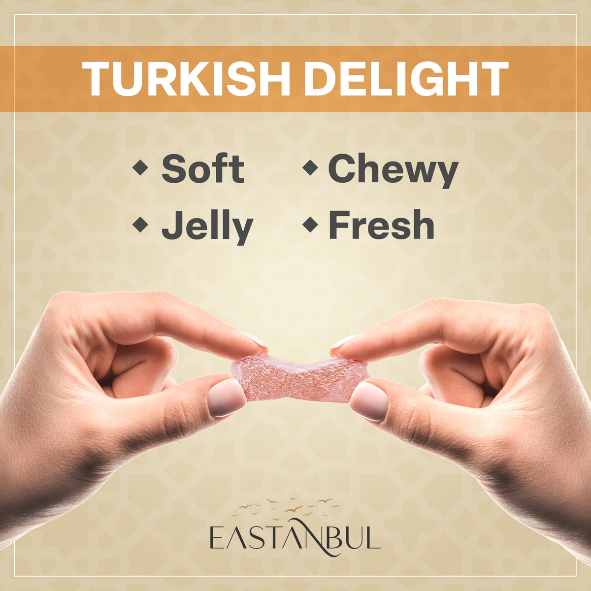 Eastanbul Turkish Delight, Turkish Delights Candy Assorted Flavor, 10.5oz