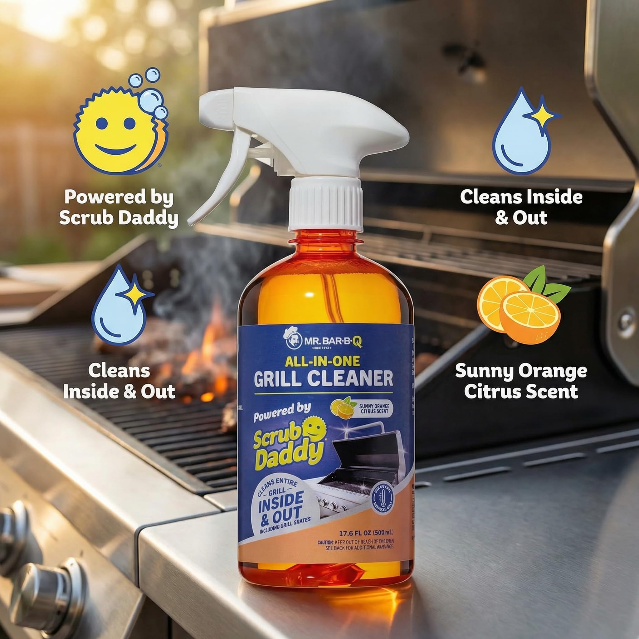 Grill Cleaner - 3 Pack Grill Cleaner for Outdoor Grill - BbqCleaner Spray and Griddle Cleaner Cleaning Kit with Grill Cleaning Tools and Citrus