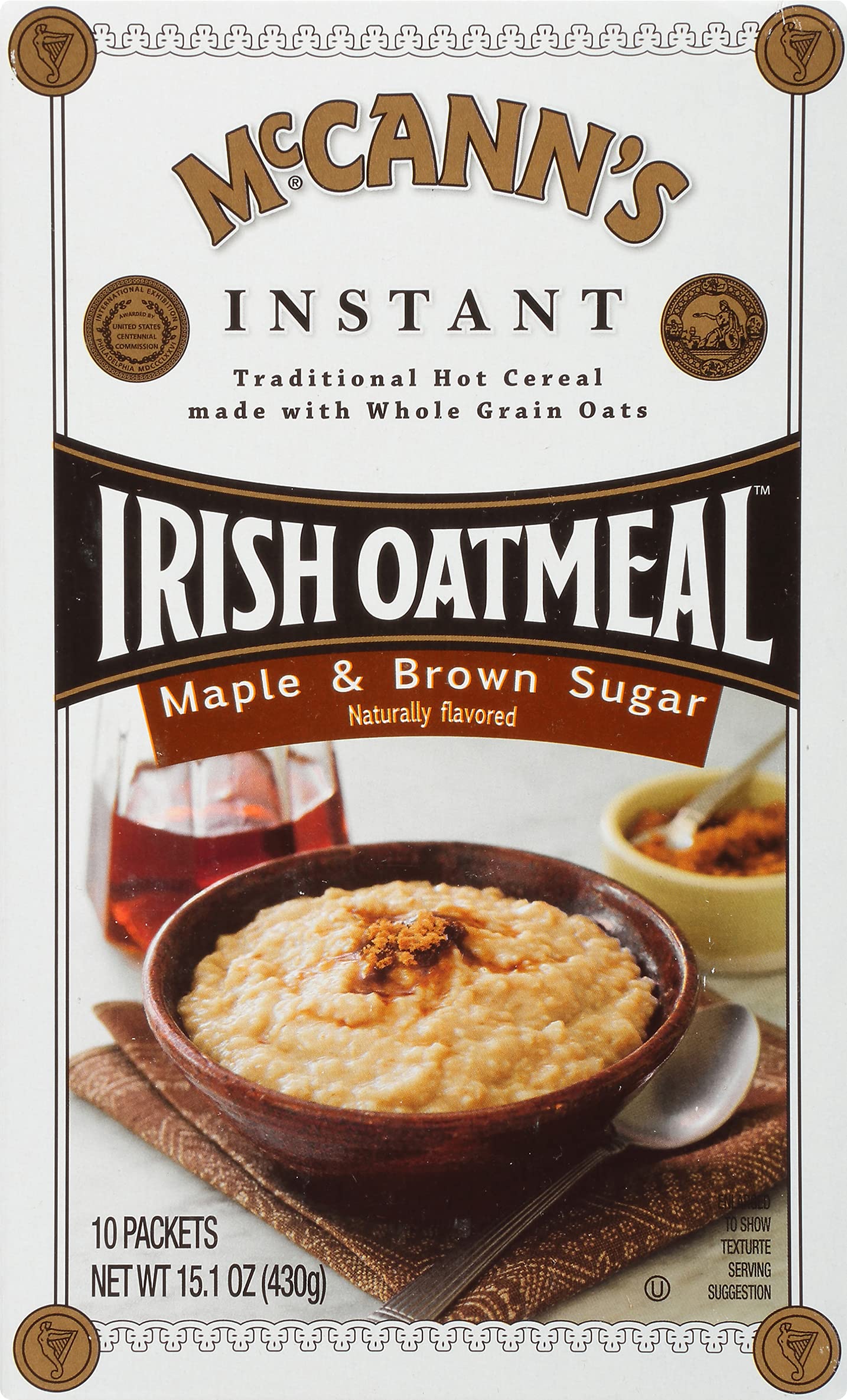 McCann's Instant Irish Oatmeal, Maple & Brown Sugar, 10 Packets