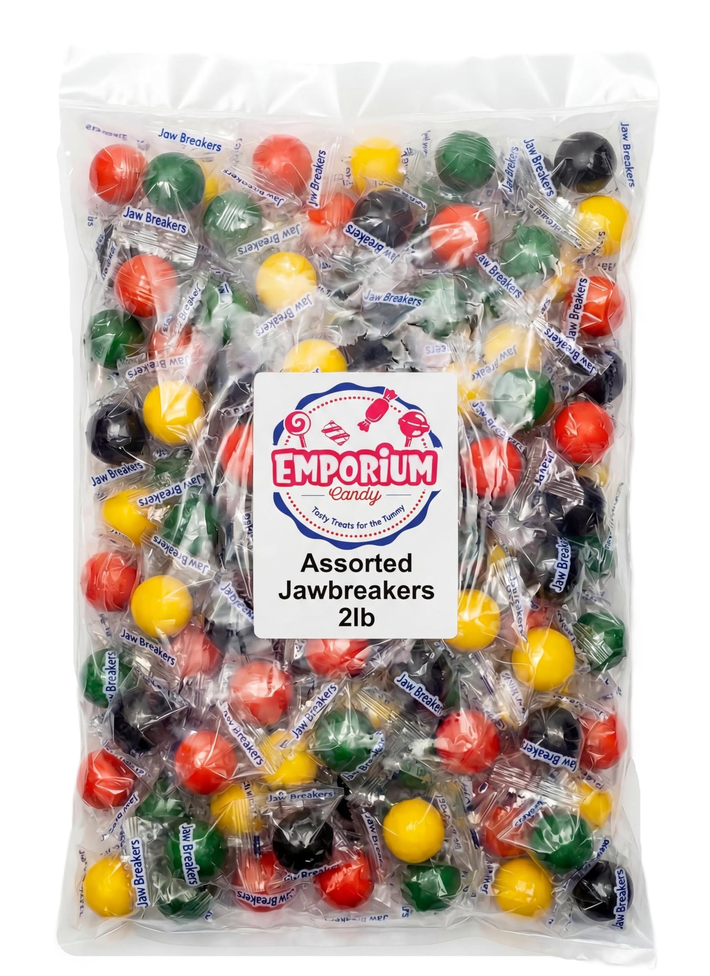 Jawbreaker Candy Bulk 2 lb - Assorted Hard Jaw Breaker Balls - Classic Long Lasting - Retro Hard Wrapped Suckers for Parties, Buffets, Vending, Pinata