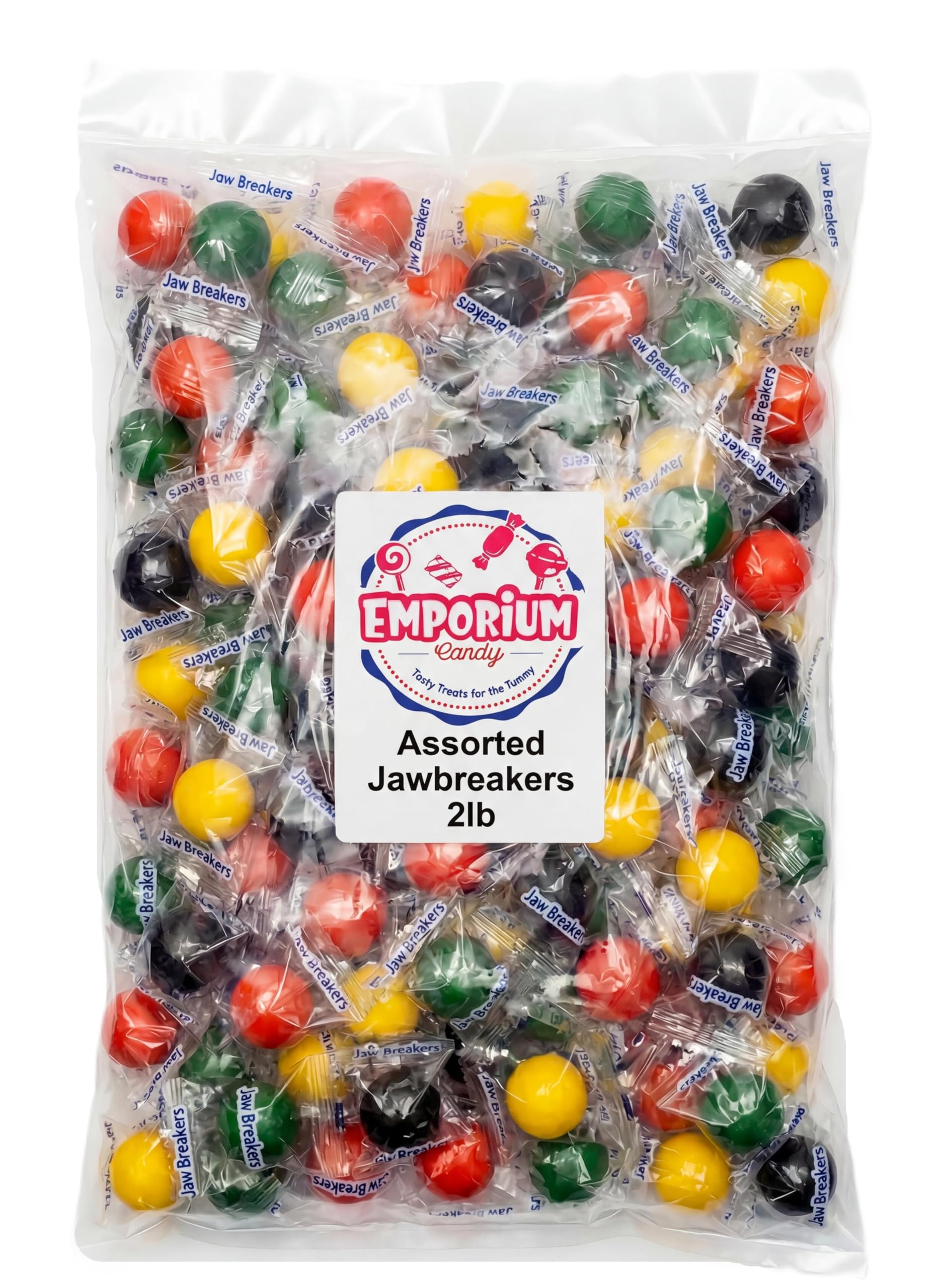 Jawbreaker Candy Bulk 2 lb - Assorted Hard Jaw Breaker Balls - Classic Long Lasting - Retro Hard Wrapped Suckers for Parties, Buffets, Vending, Pinata
