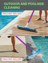 KEMANO Heavy Duty Deck/Pool Scrub Brush - Industrial-Grade Silicon Carbide Bristles & Reinforced Frame for Patio, Wood Decking, Concrete & Poolside