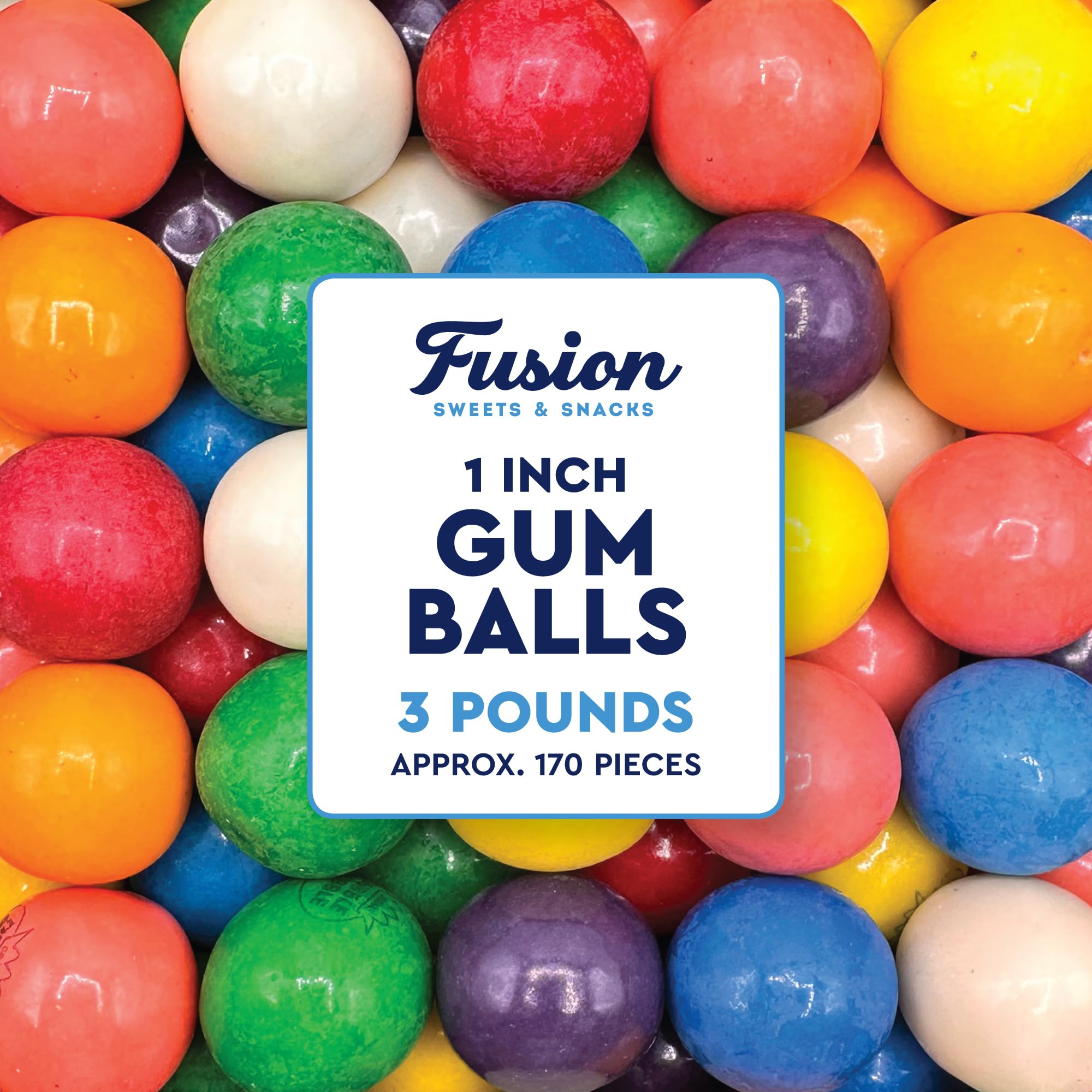 Gumballs 1 Inch - 3 Pound Bag - Gum Balls For Gumball Machine - Gumballs Bulk - Gum Ball Machine Refill - Assorted Fruit Flavor - Bubble Gum