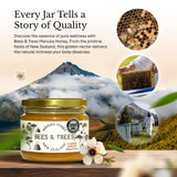 Bees & Trees Manuka Honey 350+ MGO - Raw, Pure New Zealand Monofloral Honey - Unpasteurized & Minimally Filtered - Ideal for Tea, Coffee, Dressings