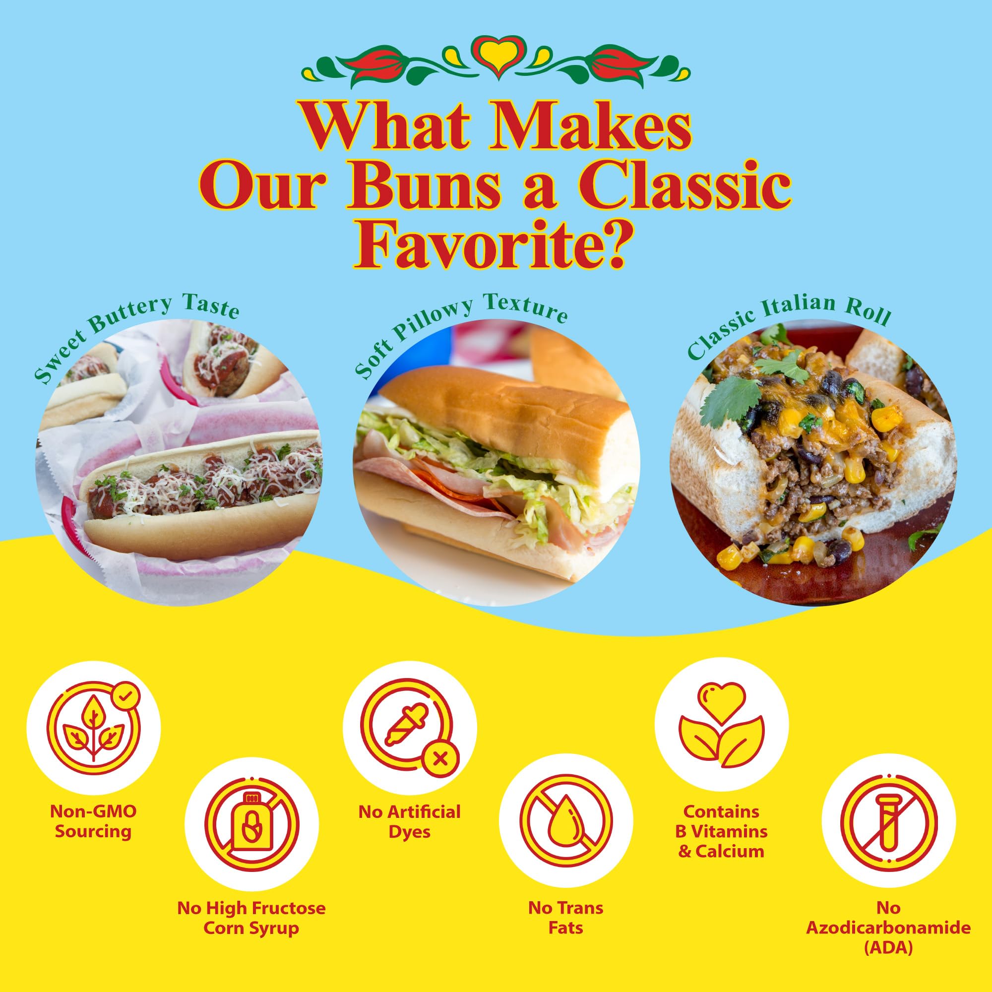 Martin's Hoagie Rolls - 8” Soft & Sweet Classic Italian Sub Rolls - Made w/Nonfat Milk, High Protein Wheat Flour & Cane Sugar - Perfect for Grinders