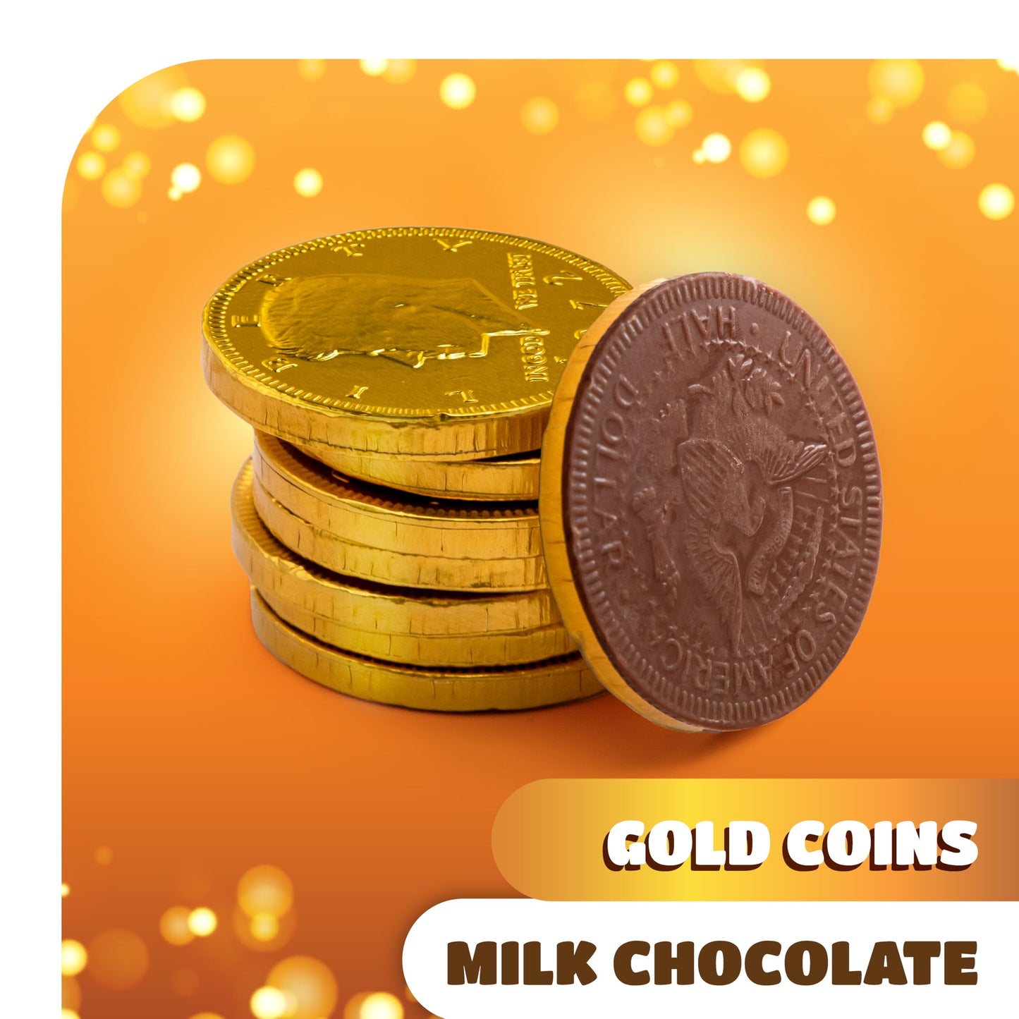 Milk Chocolate Coins Bulk - 2 Pound Pack - 160 Count - Chocolate Gold Coins for Party Favors - Individually Wrapped Gold Candy for Goodie Bags & Party