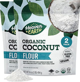 Heaven & Earth Organic Coconut Flour, 16oz (2 Pack) | Gluten Free & Grain Free Flour | Keto Flour for Baking | Paleo Friendly | Low Carb Flour | Vegan