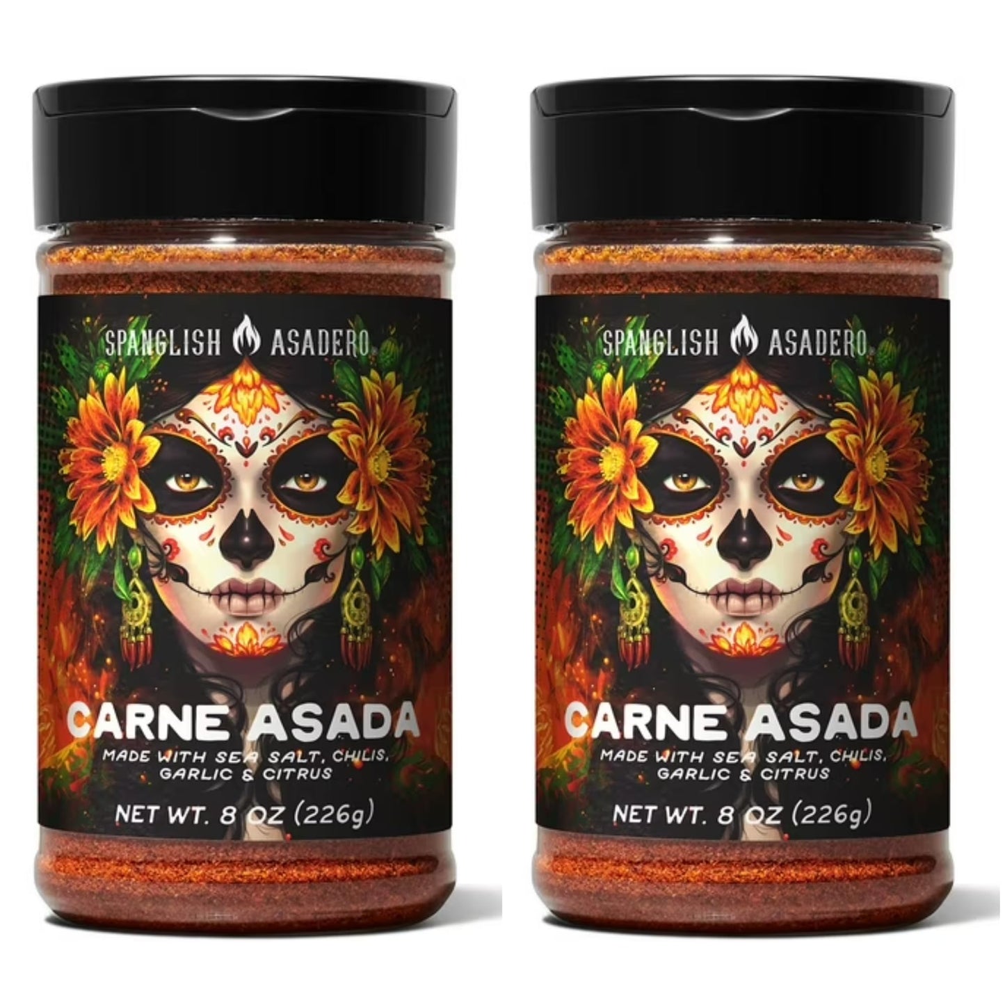 Spnglish Asadro Carne Asada Seasoning 8 Oz (2 Pack) Mexican Seasoning Blend for Steak Chicken Pork Fish BBQ Citrus Garlic Chili Spice Rub