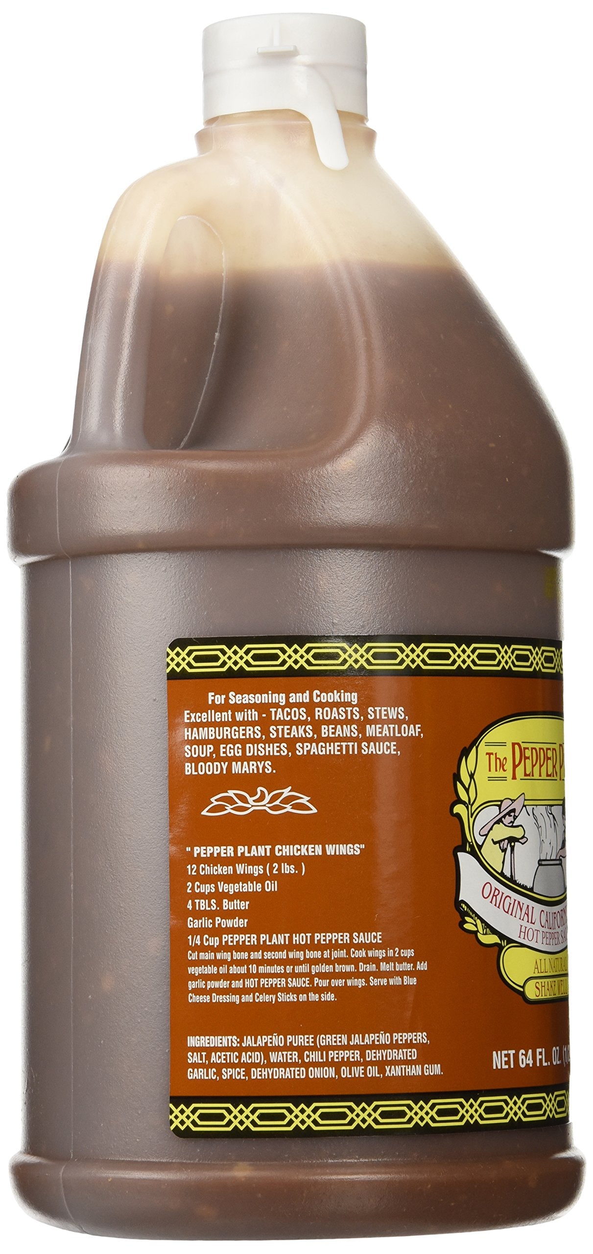 Pepper Plant California Style Hot Sauce (Original, 64 Fl. Oz.)