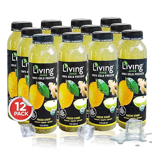 O2 Living Juice Cold Pressed Drink - Fresh Start Organic Juice Pack - No Added Sugars or Water, Naturally Sweetened from Fruits, Rich in Nutrients
