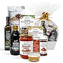 Food To Live Mediterranean Gourmet Gift Basket - Organic Italian Non-GMO Basil Tomato Sauce, Pasta, Balsamic Vinegar of Modena, Extra Virgin Olive
