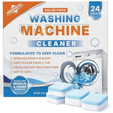 Groutastic Washing Machine Cleaner Tablets 24 Count Deep Cleaning Descaler for Washer Removes Odor Residue and Buildup Works with Front Load and Top