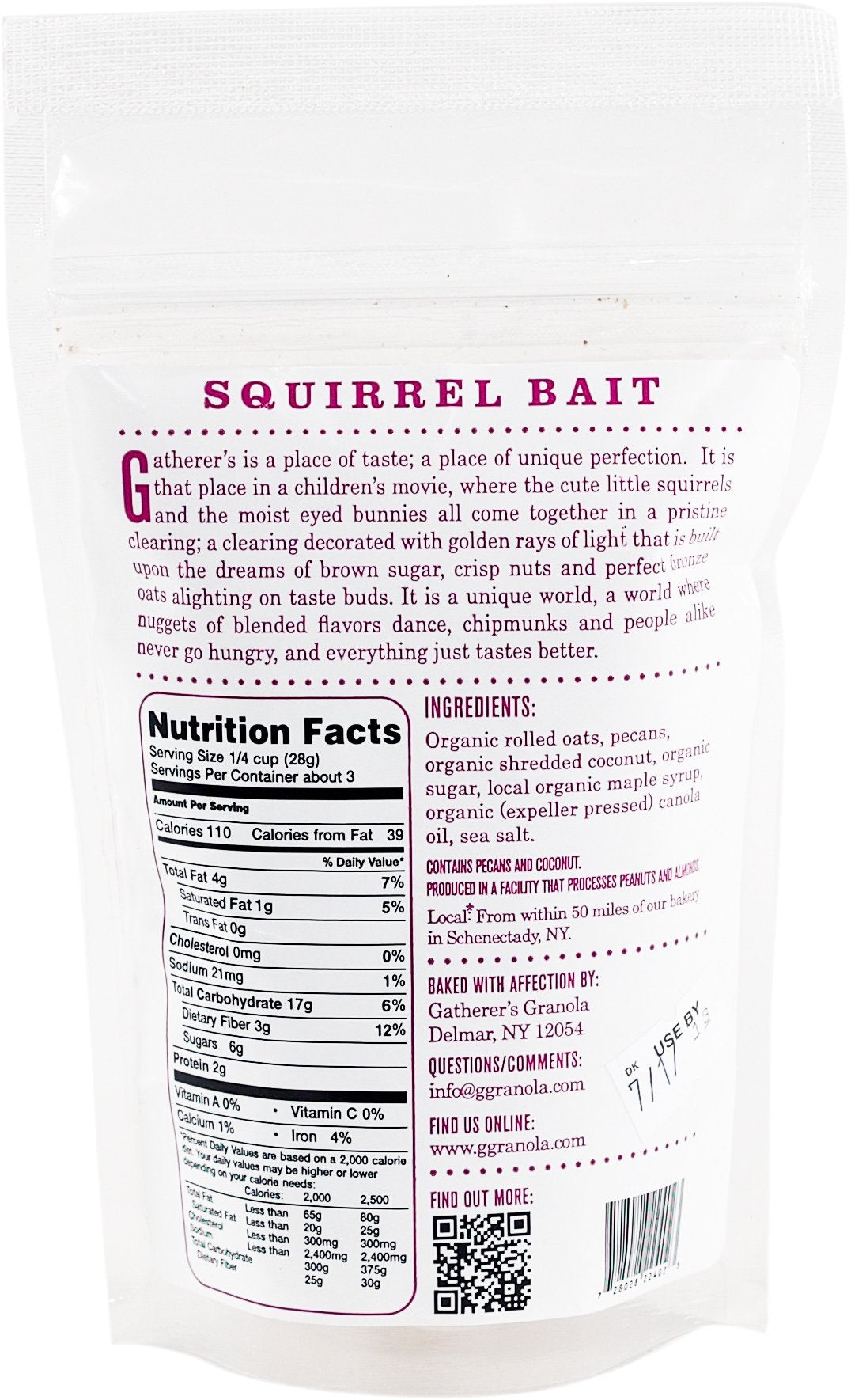 Gatherers Gourmet Granola Squirrel Bait Granola, 2.5 oz
