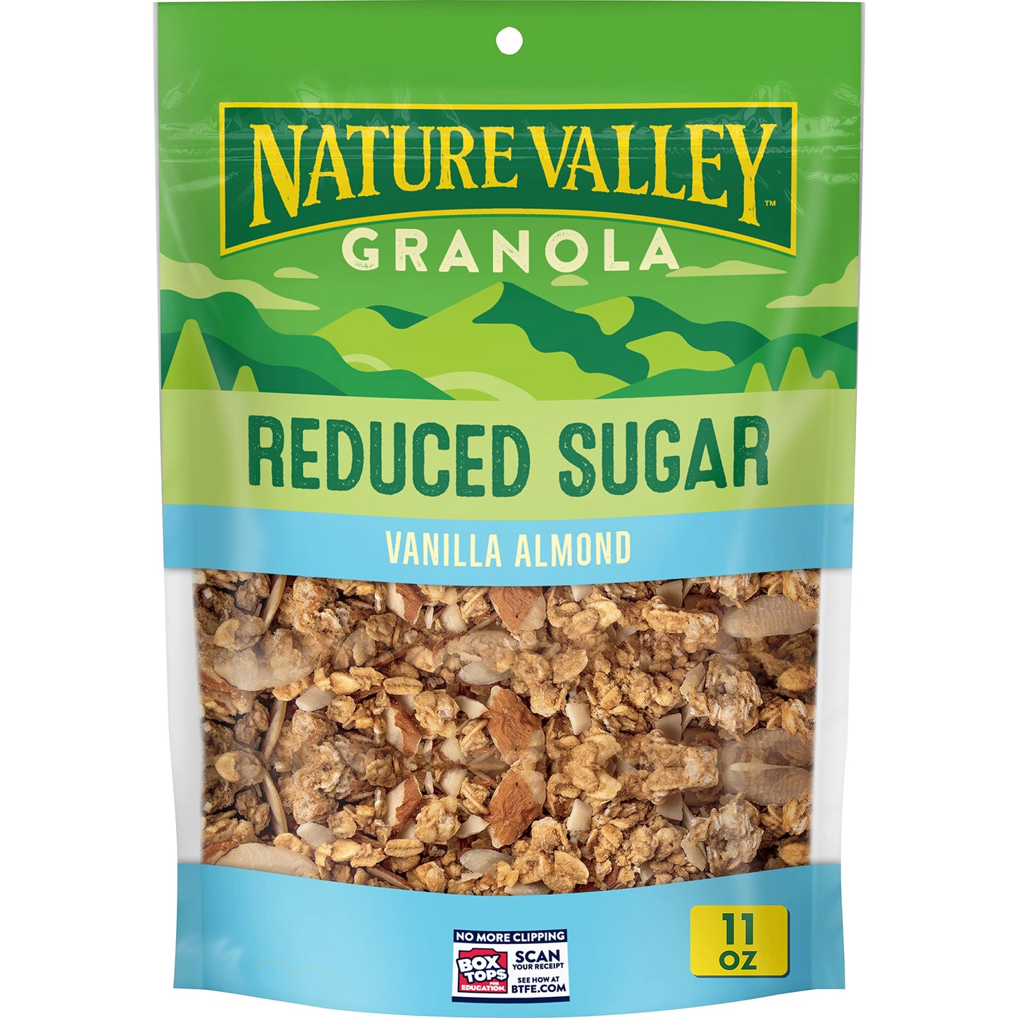 Nature Valley Reduced Sugar Granola, Vanilla Almond, Resealable Snack Pouch, 11 oz