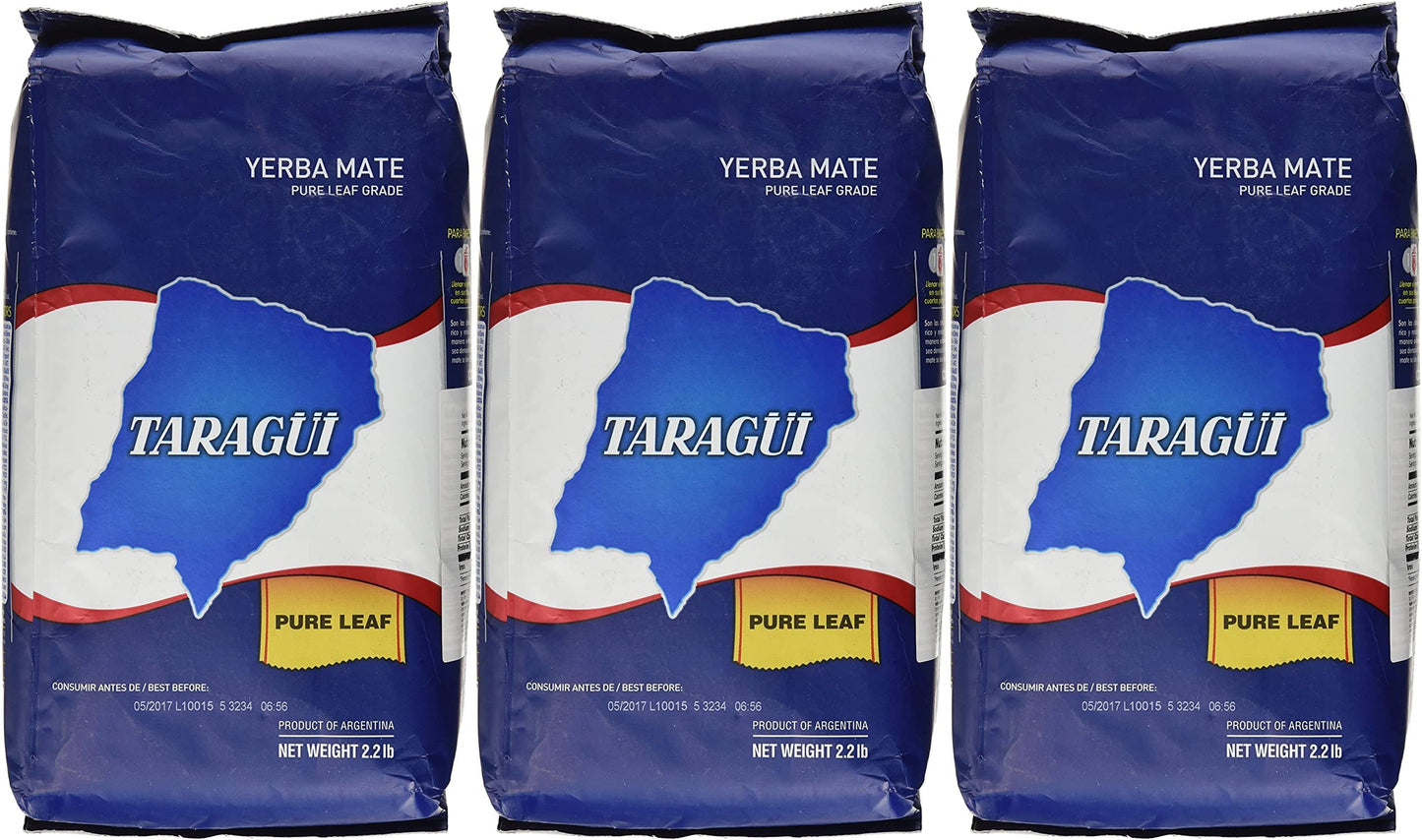 Yerba Mate TARAGUI Sin Palo 2.2 Lbs/1 Kilo, Pack of 3