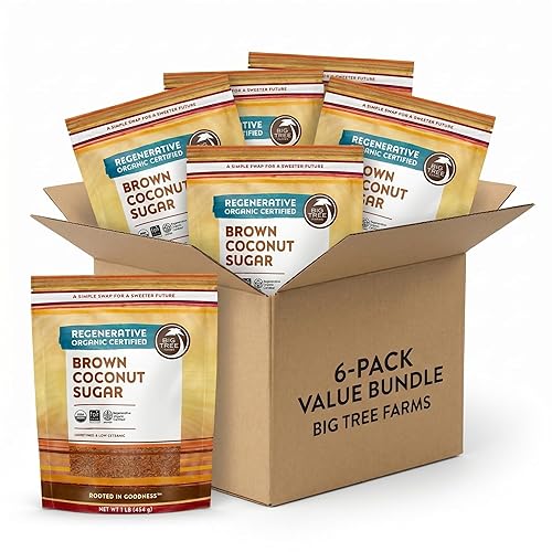 Big Tree Farms Organic Brown Coconut Sugar - Coconut Palm Sugar, Unrefined, Fine Crystals, Cane Sugar Replacement, Coconut Blossom Nectar, Vegan