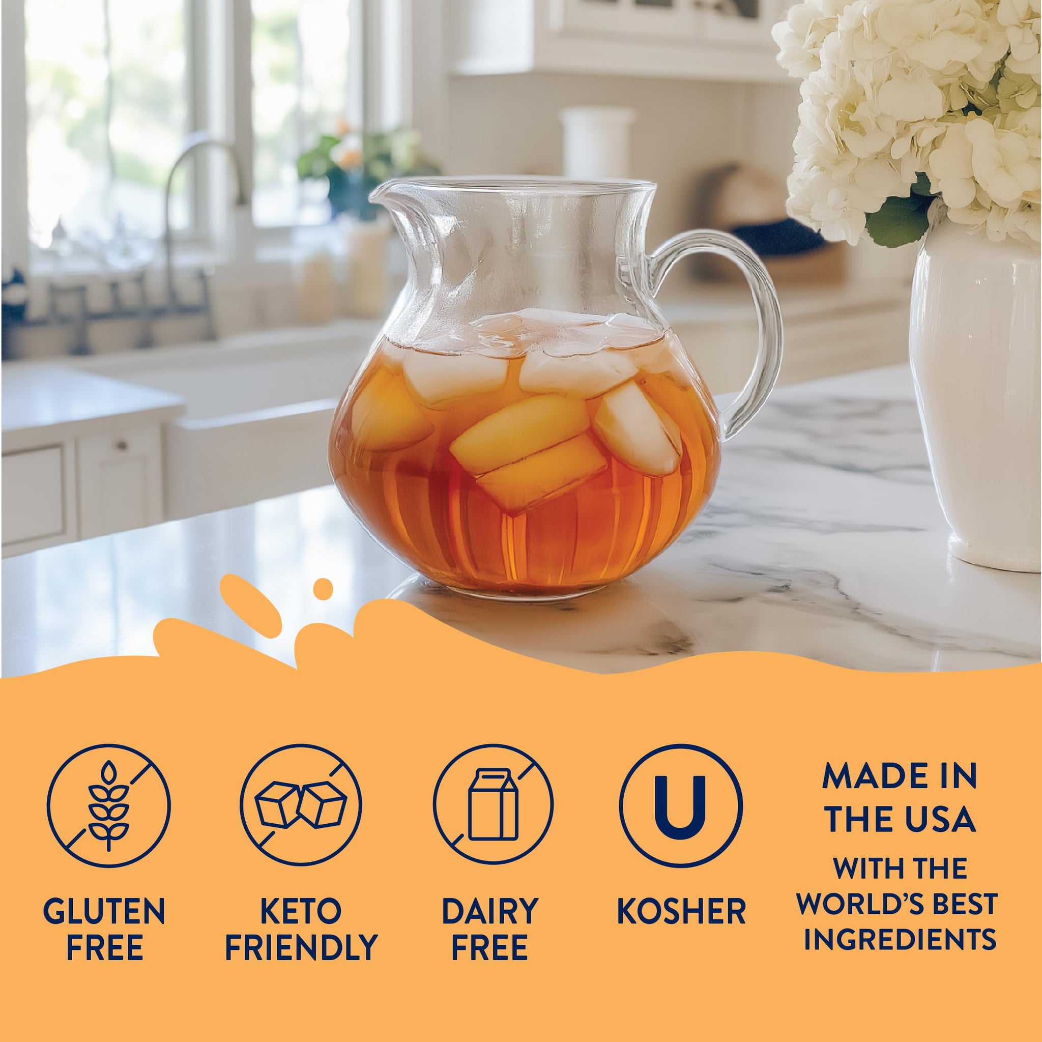 Jordan's Skinny Mixes Sugar Free Syrup, Sweet Tea Flavor, Fruit Flavored Water Enhancer, Drink Mix for Iced Tea, Lemonade, Drinks, Low Calorie Water