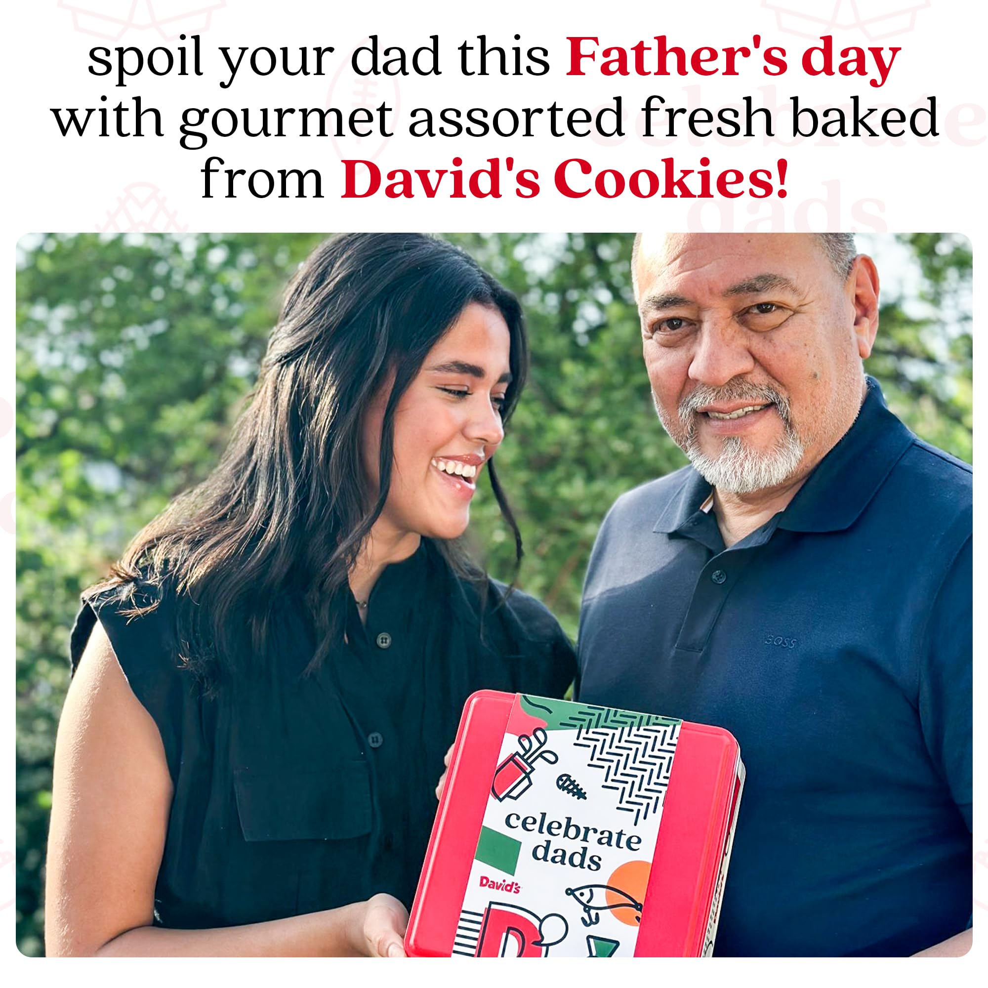 David's Cookies Father's Day Cookie Gift Tin - 2lbs Fresh-Baked Gourmet Assorted Cookies | Classic Flavors from Traditional Recipes | Bakery Dessert