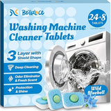 Washing Machine Cleaner Tablets - Washer Machine Cleaner Tablets for HE Front Loader & Top Load Washer, Deep Cleaning & Remove Odor, Eco-friendly