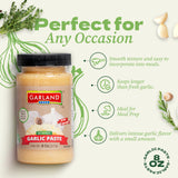 Garland Food Garlic Paste 8 oz - Smooth & Flavorful Garlic Spread for Cooking, Marinades, and Easy Meal Prep