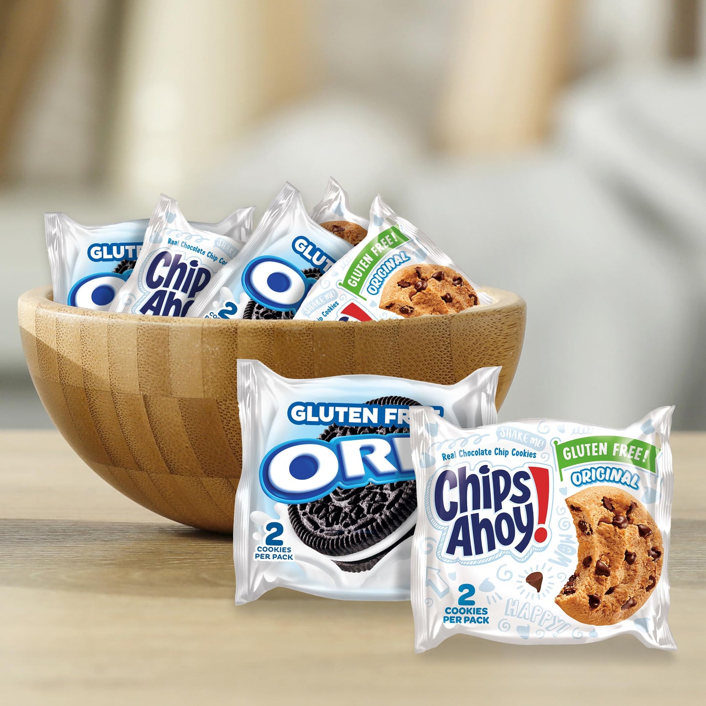 OREO Chocolate Sandwich Cookies & CHIPS AHOY! Chocolate Chip Cookies Gluten Free Cookies Variety Pack, 20 Snack Packs