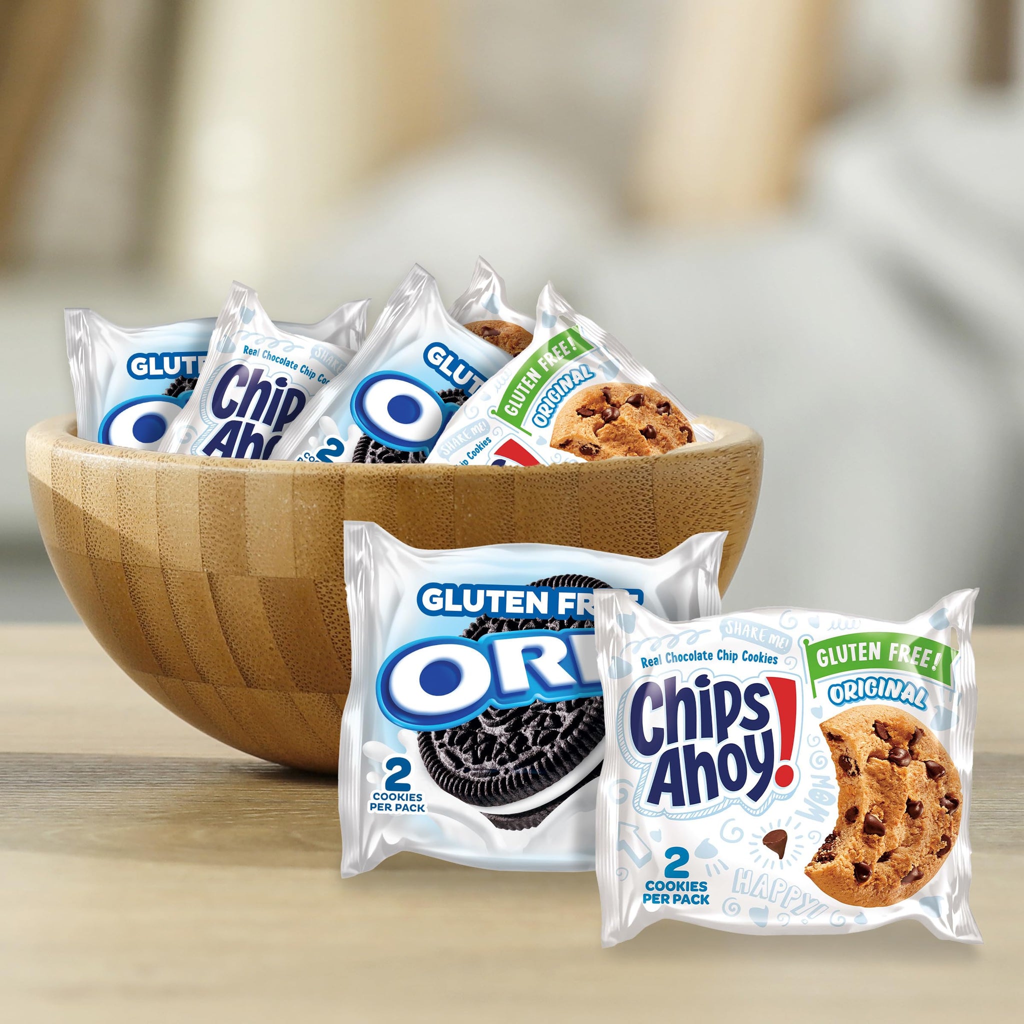 OREO Chocolate Sandwich Cookies & CHIPS AHOY! Chocolate Chip Cookies Gluten Free Cookies Variety Pack, 20 Snack Packs