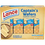 Lance Sandwich Crackers, Captain's Wafers White Cheddar, 8 Individual Packs, 6 Sandwiches Each, 6 Count (Pack of 8)