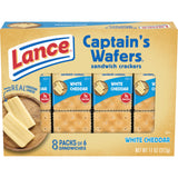 Lance Sandwich Crackers, Captain's Wafers White Cheddar, 8 Individual Packs, 6 Sandwiches Each, 6 Count (Pack of 8)