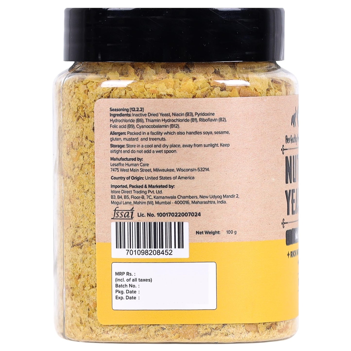 Urban Platter Nutritional Yeast Flakes | 3.53 Oz (100g) | Rich in B Vitamins & Protein | Gluten-Free, Non-GMO, Plant-Based Seasoning | Nutty & Cheesy