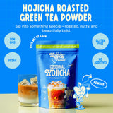 Hojicha Haus Roasted Matcha Green Tea Powder - Ceremonial - Kyoto Grown, Decaf, Low Caffeine, Coffee Alternative, 2.8oz