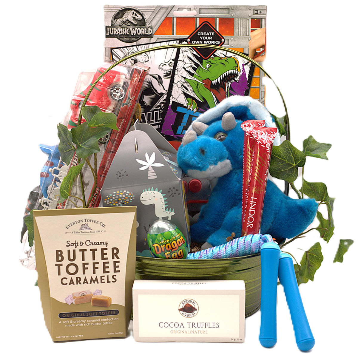 Gift Basket Village - My Fantastic Jurassic Gift Box, Dinosaurs Themed Toys, Book, Plush & Sweets for Kids, Any Occasion